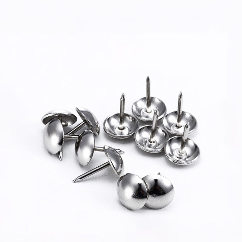 Cast Jade Large Head Round Head Nails, Antique Style Nails, Large Thumbtacks, Hard-Packed and Soft-Packed Bulb Nails, White Nickel, 11*17mm (50 pieces)