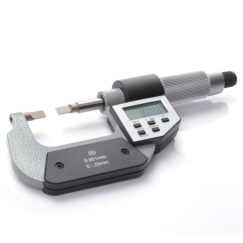 Northwest Qinghai Qingliang Digital Electronic Outer Diameter Thin Blade Knife-Edge Micrometer 0.4/0.7 Keyway Flat Head Slit Groove Calculator 231-21-040/A Type 0-25mm