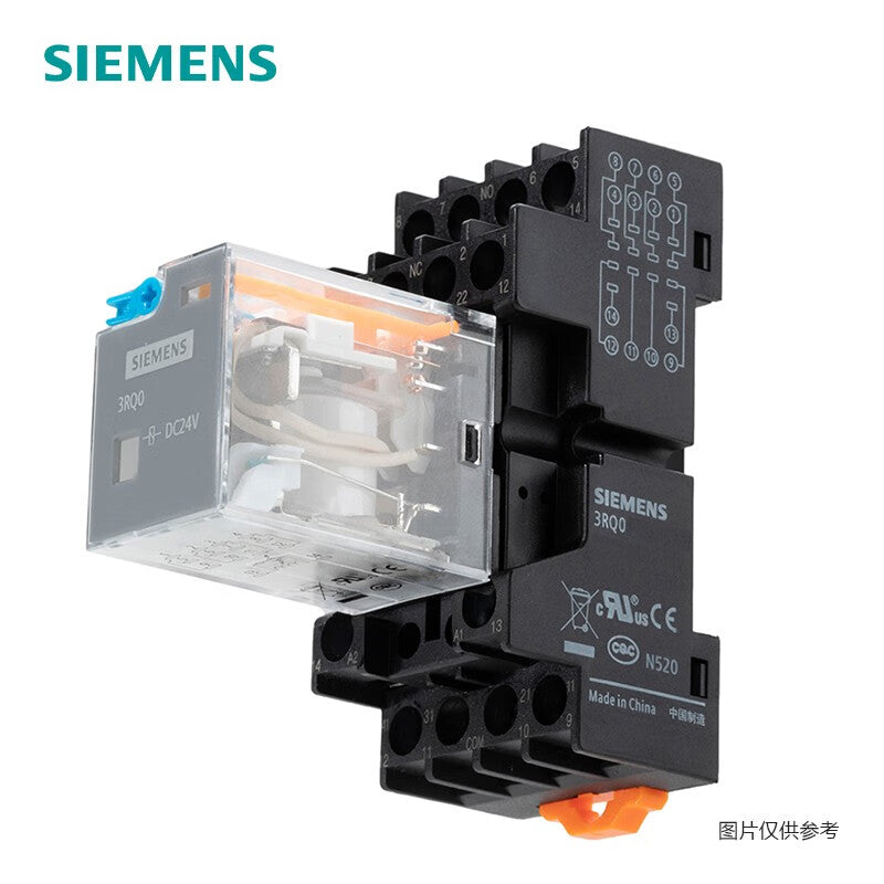 Siemens 3RQ0 standard 10A 2C/O without light 24VDC 3RQ00520CB42+3RQ00821AB01 intermediate relay