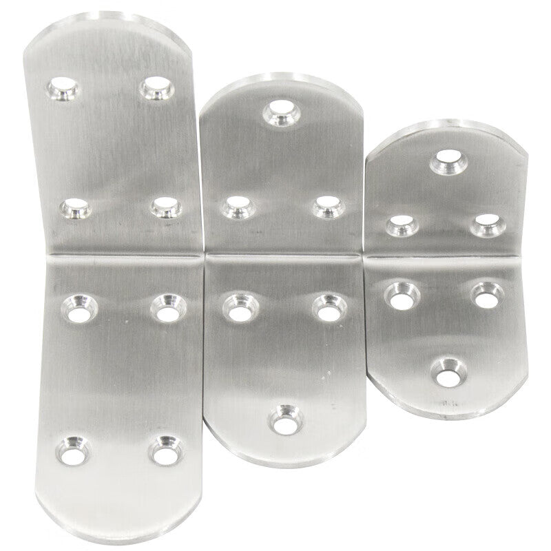 Shanglijin Thickened Stainless Steel Right Angle Bracket, 90-degree L-shaped Bracket, for Tables, Furniture, Beds, and Door Frames - Bend Connecting Fixture, 8 Holes, 85*85*38*2.5mm