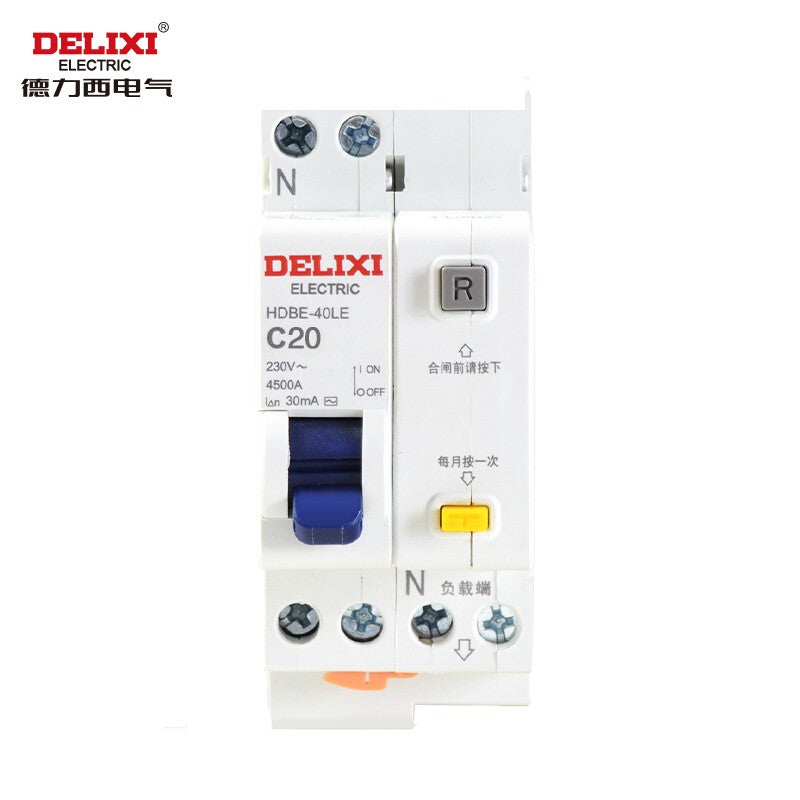 Delixi air switch small circuit breaker HDBE-40LE 1P+NC type 10A; HDBE40LEC10