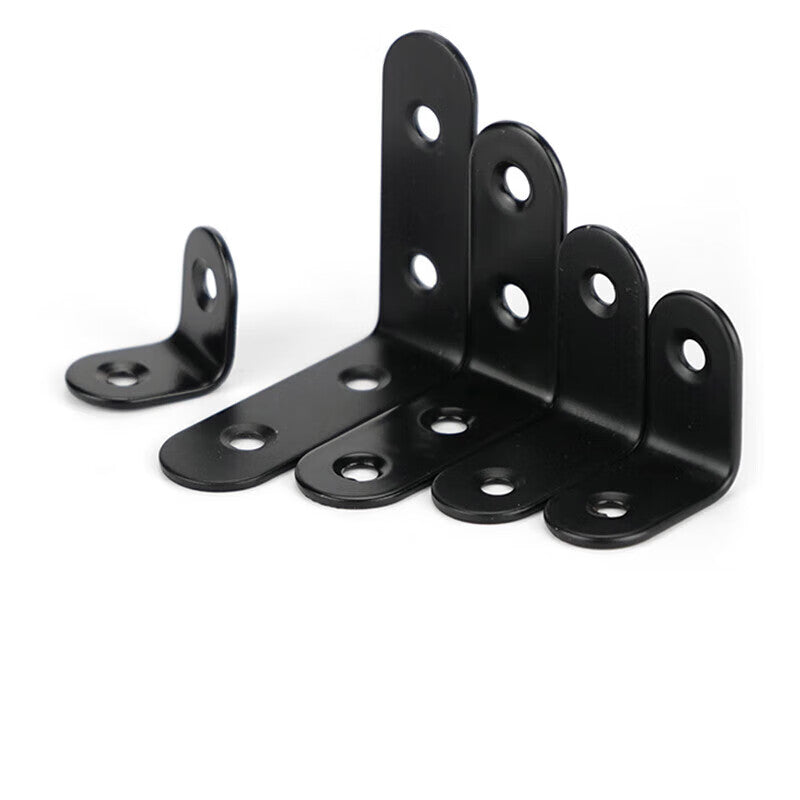 Deyu Utilities Thickened Stainless Steel Black Triangular Bracket L-Shaped Right Angle Bracket Fixing Parts Shelf Support 10 Pieces/Piece L-Shaped Angle Bracket 30*30mm