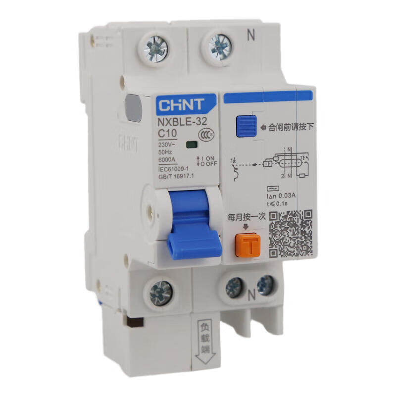 Chint residual current action circuit breaker; NXBLE-32 1P+N C10 30mA 6kA