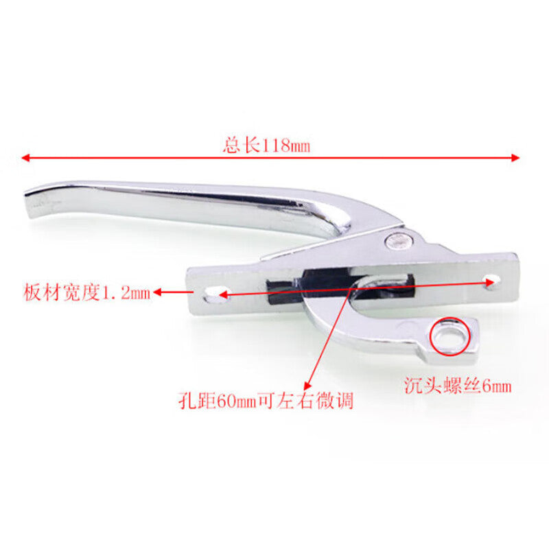 Jin Gu Lao Zinc Alloy Thickened Single Handle Casement Window Handle Locking Buckle Aluminum Alloy Sliding Single Handle (Screws Not Included) KZS-1134