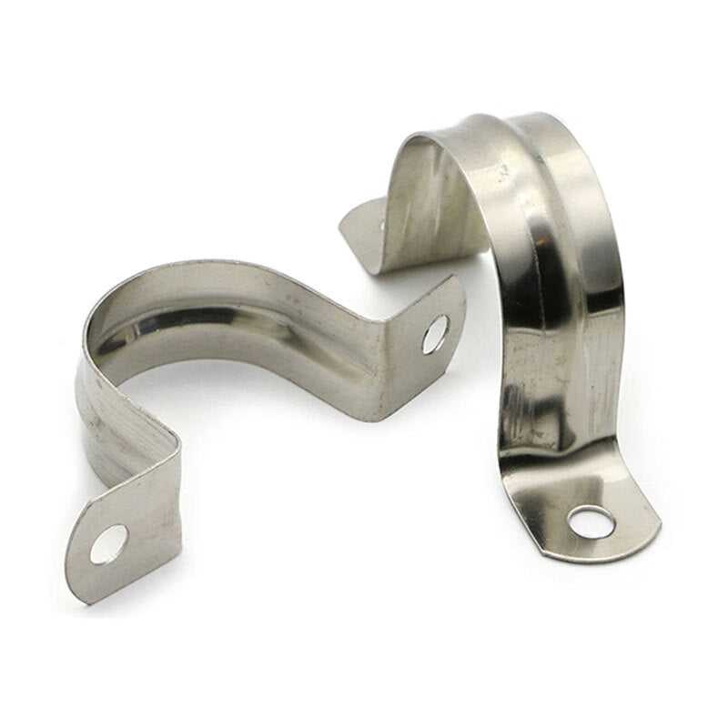 Winstan WY0190 304 Stainless Steel Pipe Clamps, U-Shaped Pipe Clips, Water Pipe Fixing Clips, 304 Stainless Steel Fasteners Standard Parts, Φ25 [100 pieces]