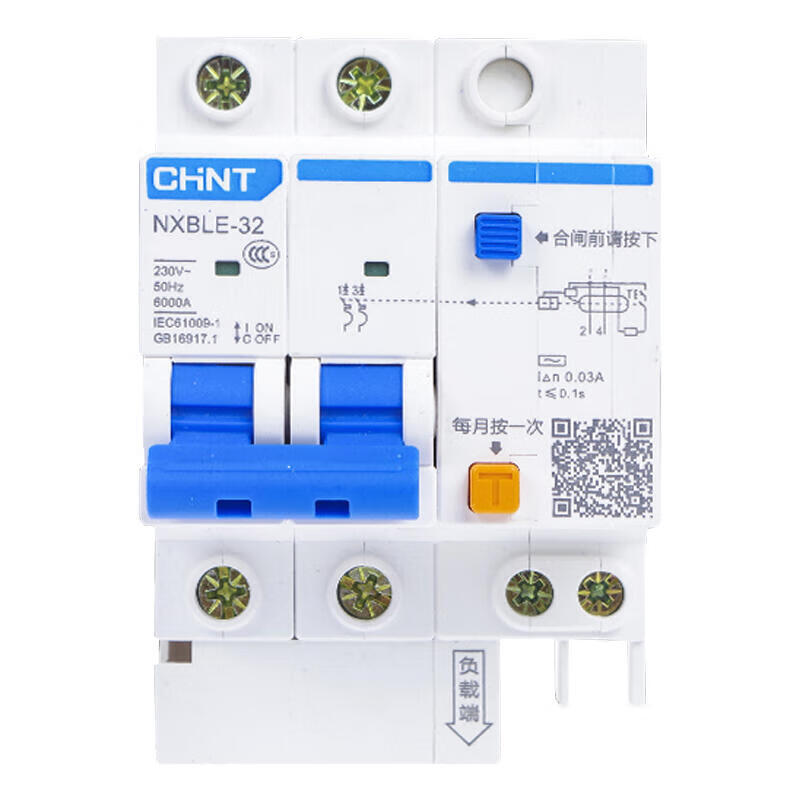 Chint residual current action circuit breaker; NXBLE-32 2P D32 30mA 6kA