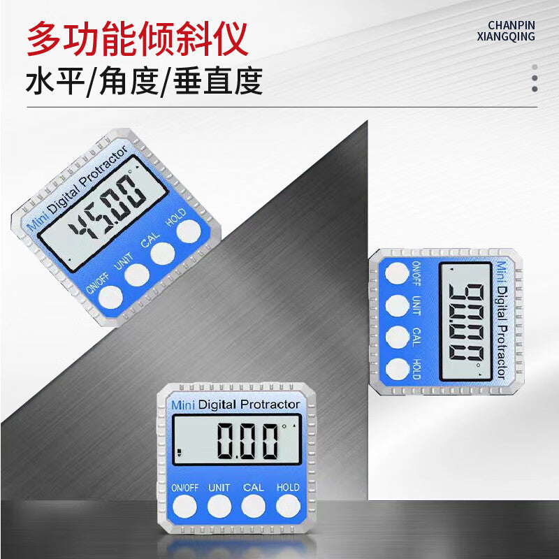 Mitz Digital Inclinometer, High-Precision Angle Ruler, 360° Automatic Screen Rotation Inclinometer, Level LJ-QJY-01, 4x90° Automatic Screen Rotation