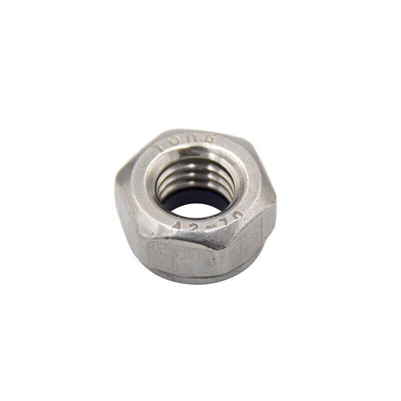 Winstein 304 Stainless Steel Hex Nuts M10 (10 pieces) Nylon Self-Locking Anti-Slip Anti-Loosening Thin Nuts DIN985 WSX260