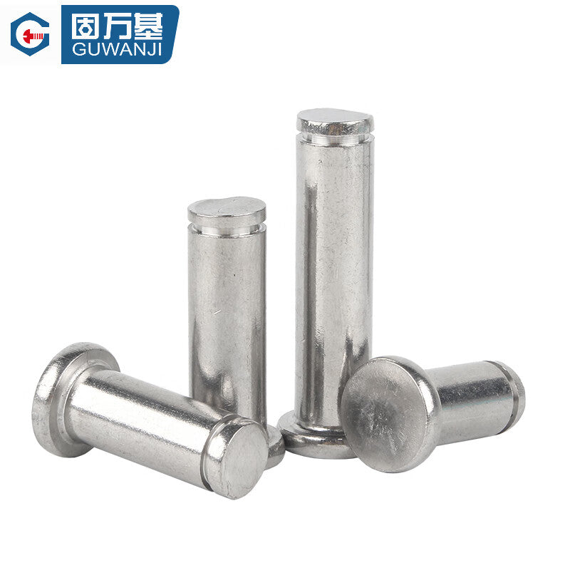GUWANJI Flat Head Grooved Pin, 304 Stainless Steel, Flat Head Grooved Pin, Snap Ring Pin, Locating Cylindrical Pin, M4x30 [10 pieces]
