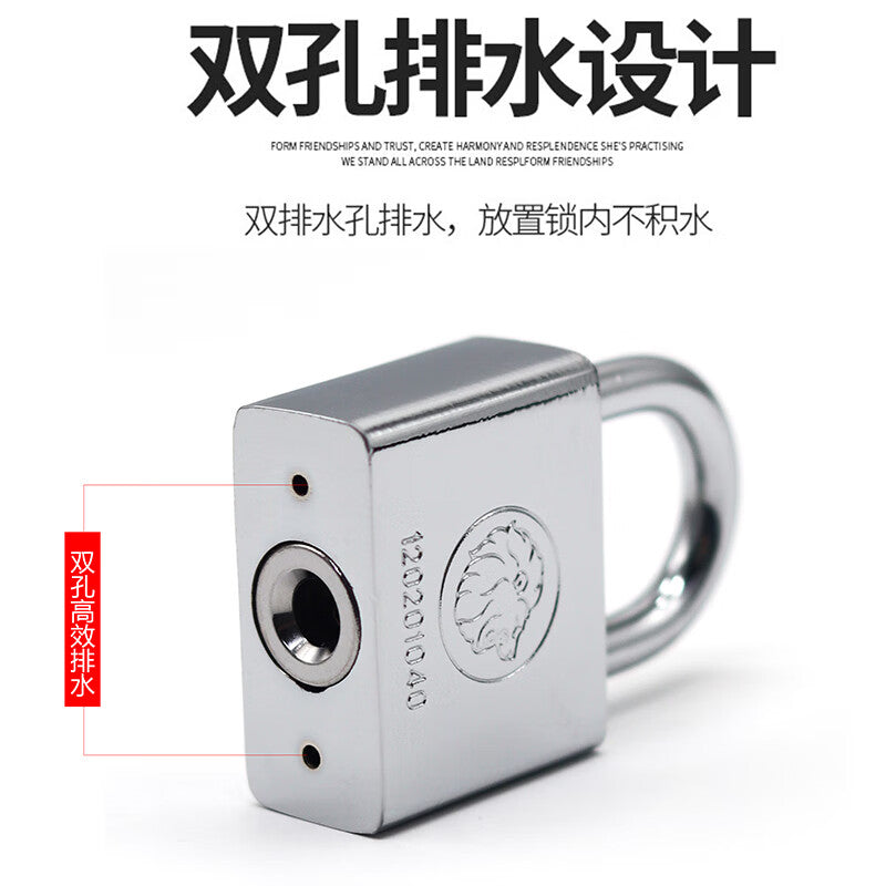 BERRYLION padlock, waterproof and rustproof, for home, school, shop, small security windows, four keys, silver, 30mm.