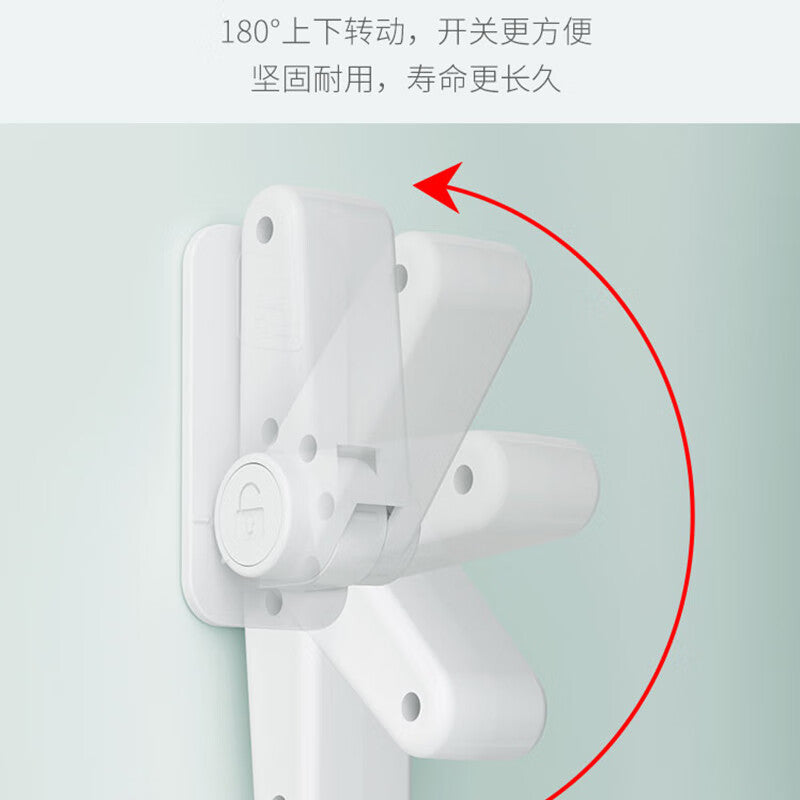 Thousand-speed wheel door handle safety lock latch, anti-opening door/window/drawer lock, white (two pieces), ABS.