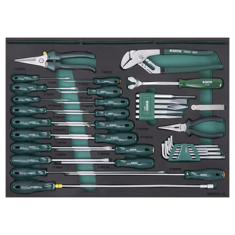 SATA 210-piece machine repair tool cart set (including 95125-4 drawer 2-door tool cart); 09925