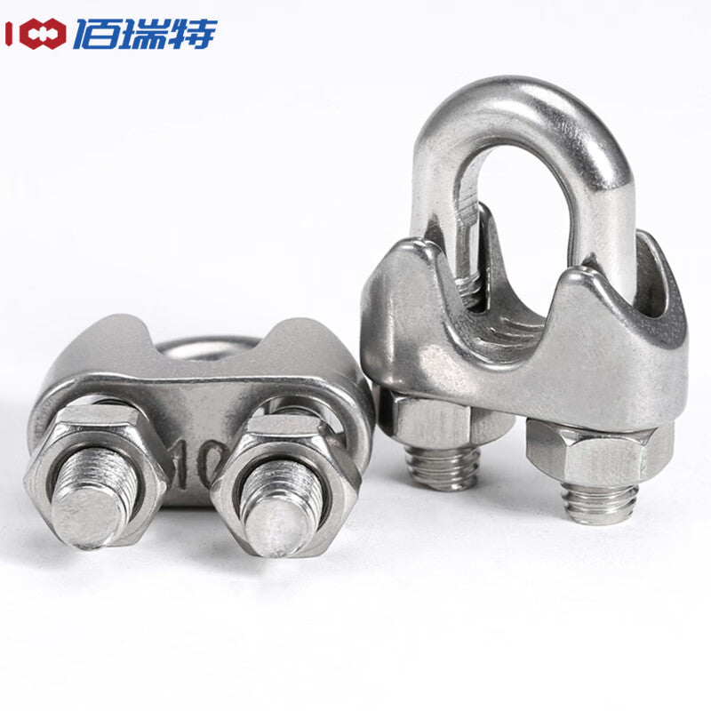 M2-M20 304 Stainless Steel Wire Rope Clip, U-Shaped Rope Clamp, Buckle, Lock, Rope Tightener, Wire Rope Securer M4 [10pcs]
