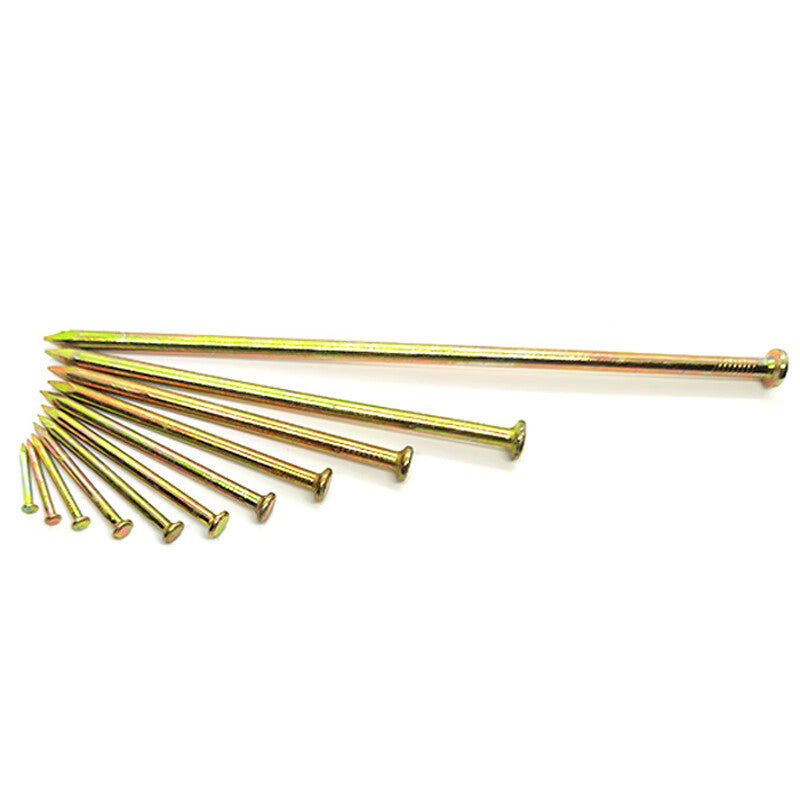 Deqi 55# Special Steel Nails, Cement Nails, High Hardness Yellow Wall Nails, Wall Painting Nails, Headless Nails [Jingcang] 100mm (300g - Approx. 25 pieces)