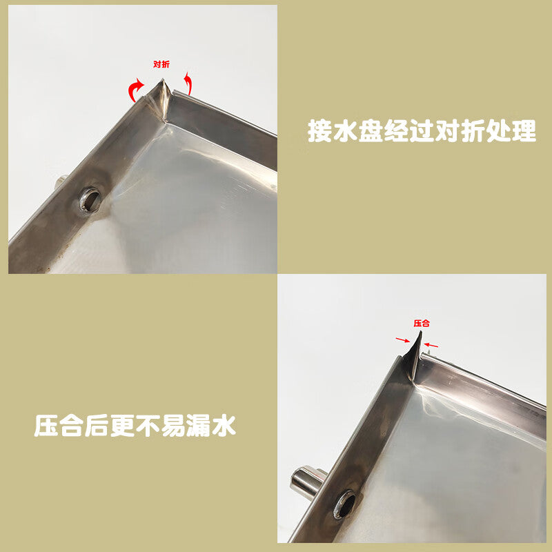 Junwen Stainless Steel Air Conditioner Outdoor Unit Drain Tray, Universal Outdoor Drip Tray, Condensate Drain Tray, 5P