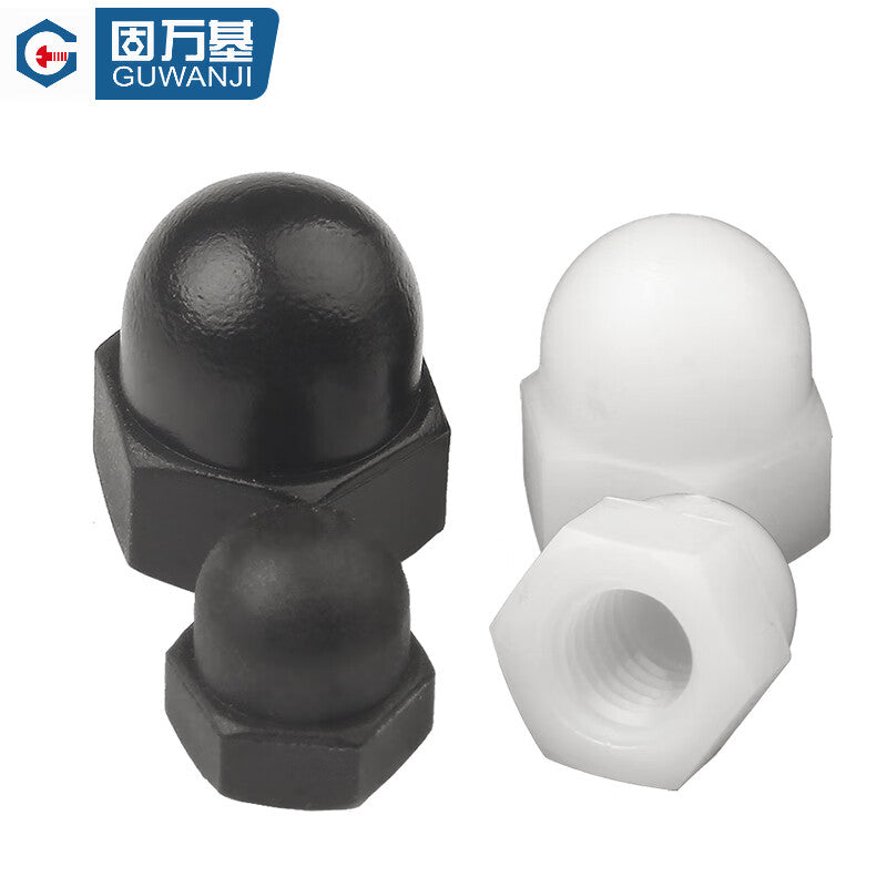 GUWANJI Hexagonal Cap Nut, Nylon Cap Nut, Round Head Spherical Plastic Cap Nut, Decorative Nut, M12 White [10 pieces]