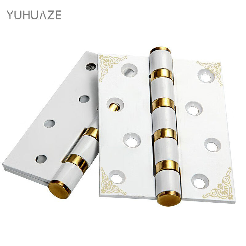 Yuhuaze Thickened High-Quality Stainless Steel Casement Hinges, 4-inch, Room Door Hinges, Wooden Door Hinges, Hardware, 1 Piece, White