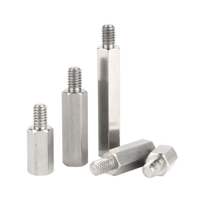 Bocai Single-ended Hexagonal Stud, 304 Stainless Steel, Single-head Support Isolation Post, Chassis Motherboard Copper Stud Screw Connector, M4x10+6 (50 pieces/pack)