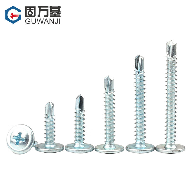 GUWANJI Phillips head self-drilling screws with washers, galvanized, dovetail screws, M4.2x25 [100 pieces/pack]