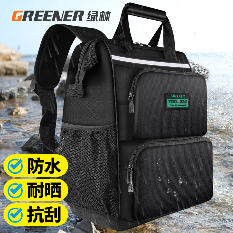 Greener Greener Shoulder Tool Storage Bag - Durable Backpack for Electricians & Schools