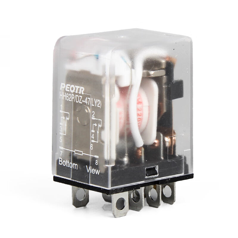 [PEOTR] HH62P intermediate relay small electromagnetic relay with light 12V/24V/220V/380V AC and DC optional 8-pin silver contact DC24V 1 pc