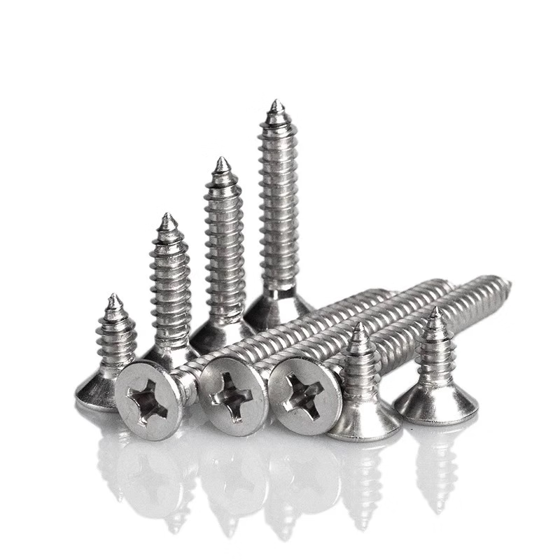 Tianli 304 Stainless Steel Self-Tapping Screws, Phillips Head Countersunk Head Screws, Extended KA Wood Screws