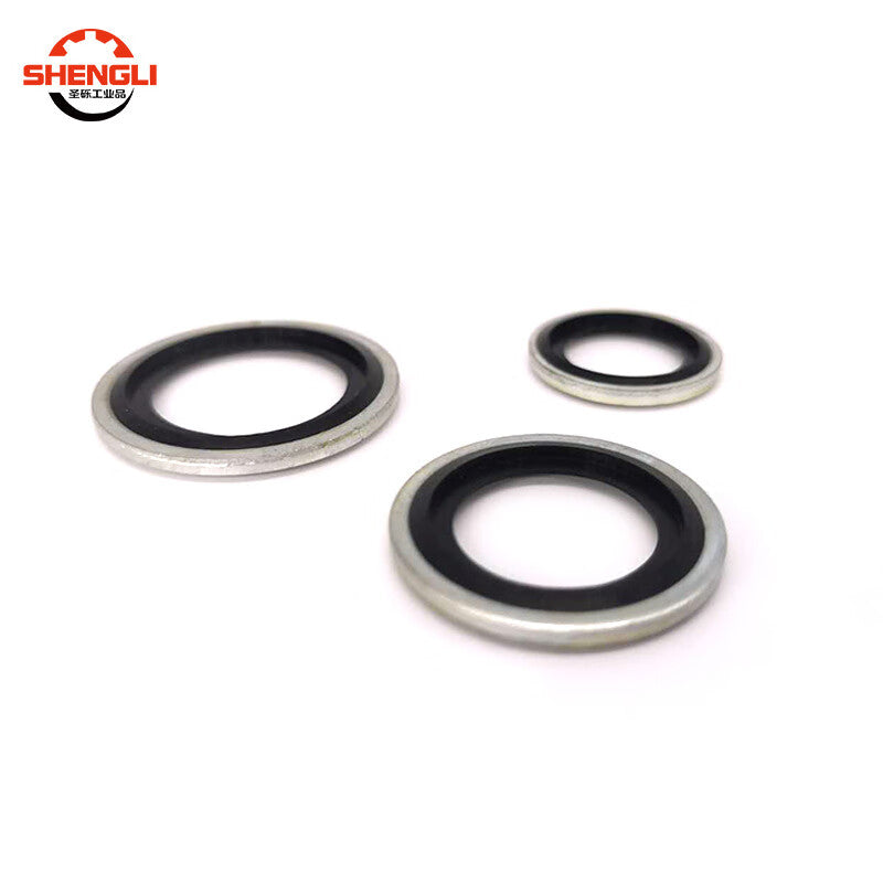 Saint-Lite Metric Self-Core Plating White Zinc-Plated Combination Gasket Hydraulic Joint Sealing Combination Gasket, Wear-Resistant and Oil-Resistant, M10 - Inner Diameter 10.7*15.8*2 [100 Pieces]