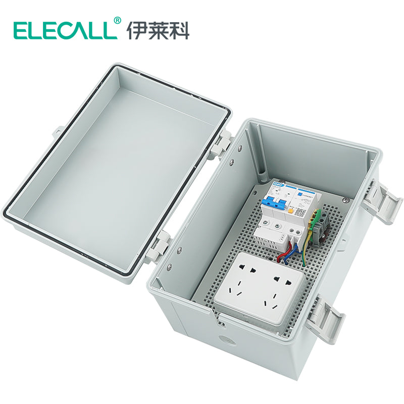 ELECALL 10A Waterproof Socket Distribution Box with Transparent Cover