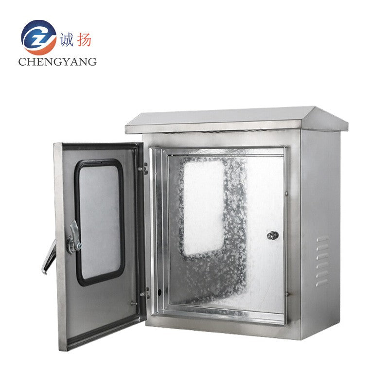 Chengyang CY-PDX-2 outdoor stainless steel distribution box double door rainproof box surface mounted monitoring wiring box 700*800*250 (customized)