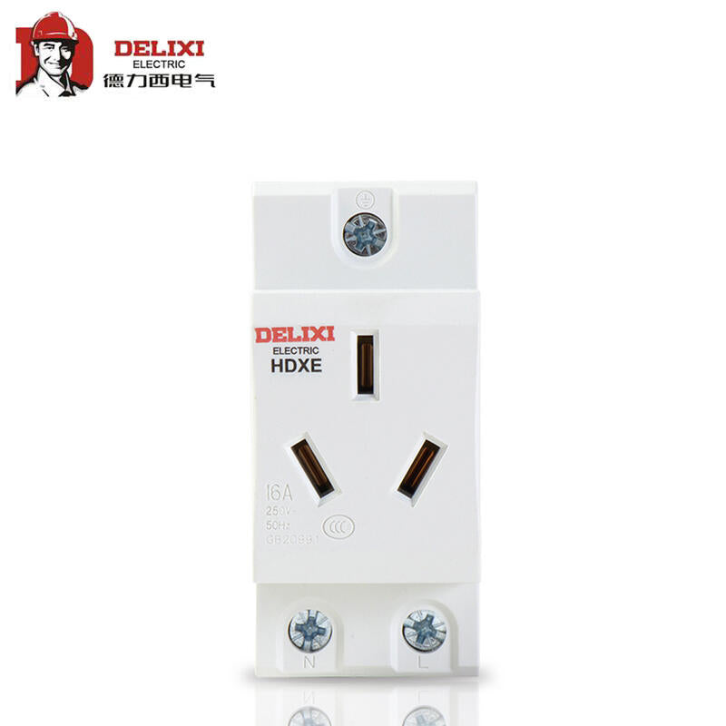 Delixi Electric HDXE rail socket; HDXE socket three plugs 16A