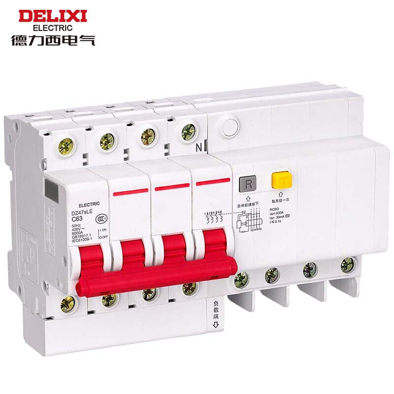 DELIXI DZ47sLE 4P C Type 20A Miniature Circuit Breaker