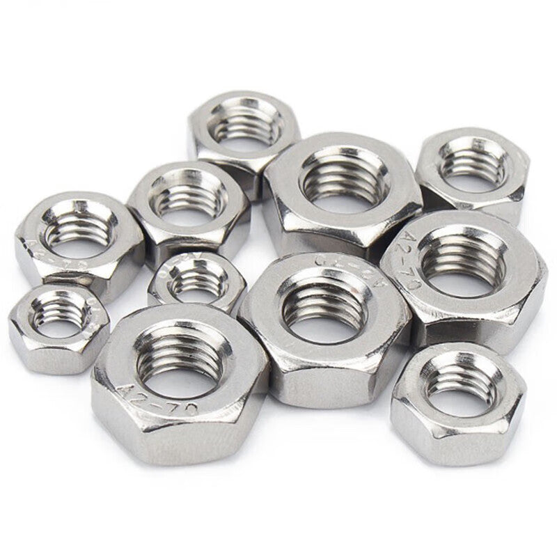 Bingyu BY-866 304 Stainless Steel Nuts, DIN933 M8 Hex Nuts (100 pieces/pack)