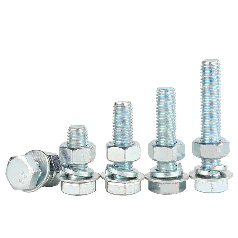 Kaihe 8.8 grade galvanized high-strength external hex bolt and nut set, M10*60 (10 sets)