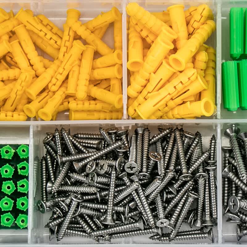 Haisidik [Beijing Warehouse Delivery] Small Yellow Fish Combo Set, Plastic Expansion Screws M6M8 Green Expansion Tubes, 1 Box HKZ-156