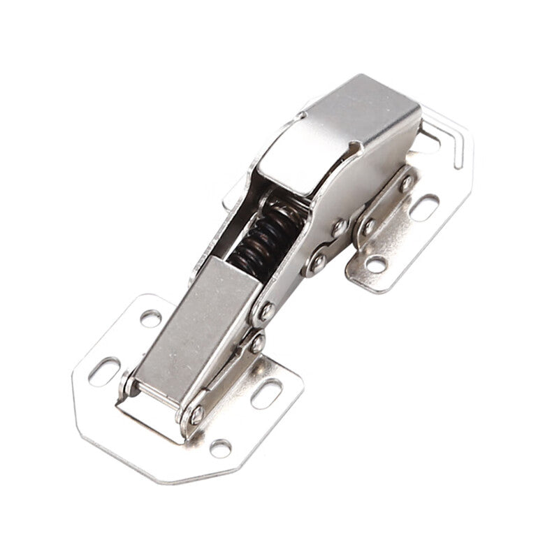 Deqi No-Drill Hinges, Frog Hinges, Cabinet and Wardrobe Hinges, Hydraulic Buffer Hinges, 4-inch with Buffer