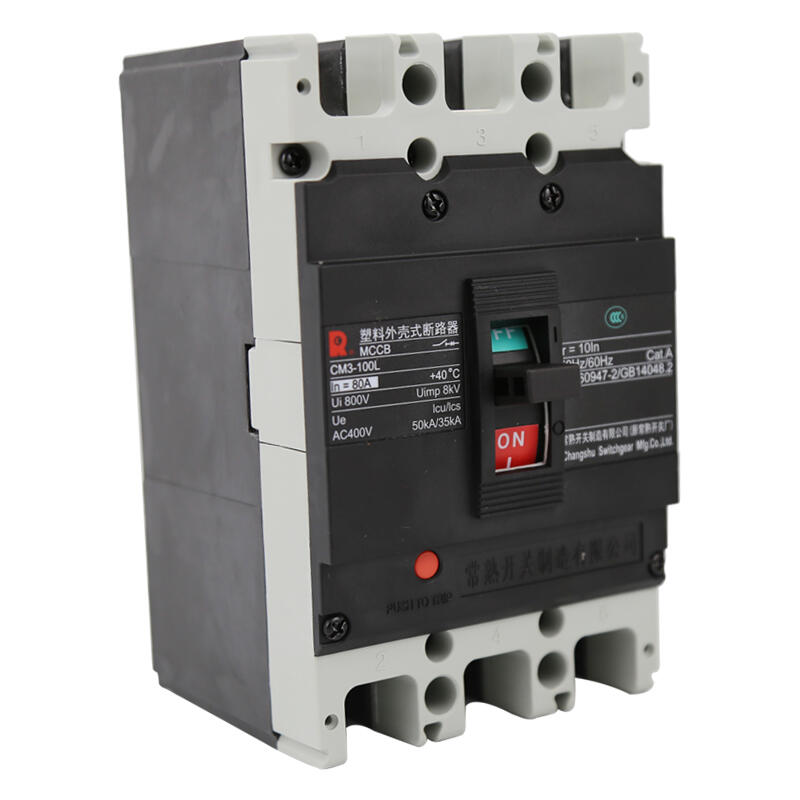 قاطع دائرة مصبوب بمفتاح تشانغشو بسعة قطع 50 كيلو أمبير 3P 80 أمبير؛ أسلاك اللوحة الأمامية CM3-100L/3300 80 أمبير