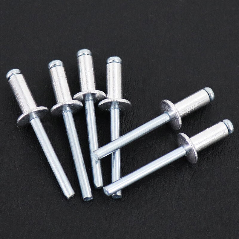 Haisdike HKD-468 Blind Rivets, DIN7337A Type, Open-type Flat Round Head, Blue/White Zinc, 5×18 (250 pieces)
