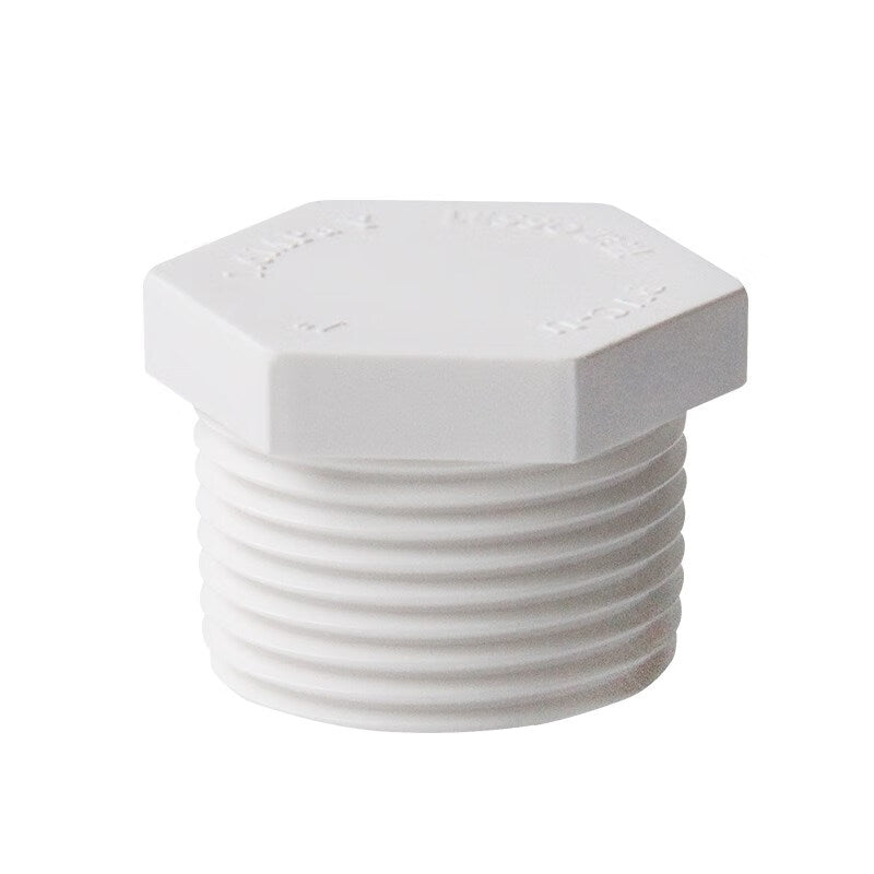 Corej PVC male thread plug, external thread, water pipe fitting, external hexagonal plastic plug, cap, pipe cap, 63mm (2 inch).