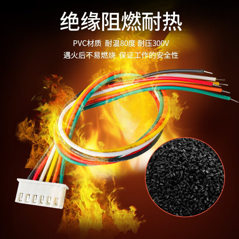 Huijun XH2.54 Single-Head Electronic Wire Tinned Color Printed Cable Connector, Male/Female, 3P Male + Female Connector - 10 Sets, 20cm