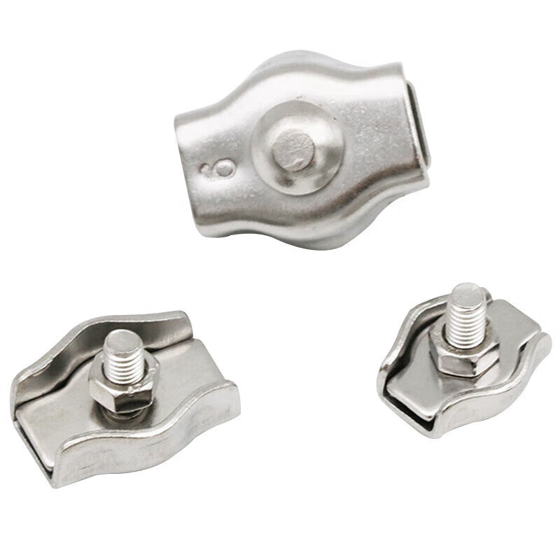 Haisdick 304 Stainless Steel Wire Rope Single/Double Clip Head, Single/Double Clip, Clip Head Locking Buckle HKsq-237 Single Clip M8 [1 piece]