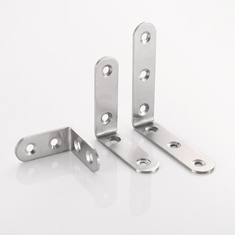 Jin Gu Lao Thickened Stainless Steel Angle Bracket Fixer 90 Degree Right Angle Triangular Bracket L-Shaped Layer Support 10 Pieces Pack with Screws No. 1 20*20*16mm