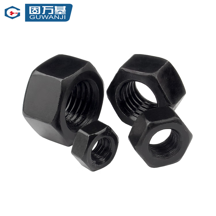 GUWANJI hexagonal nuts, grade 8 high strength, carbon steel, black finish, M16 [1 piece]