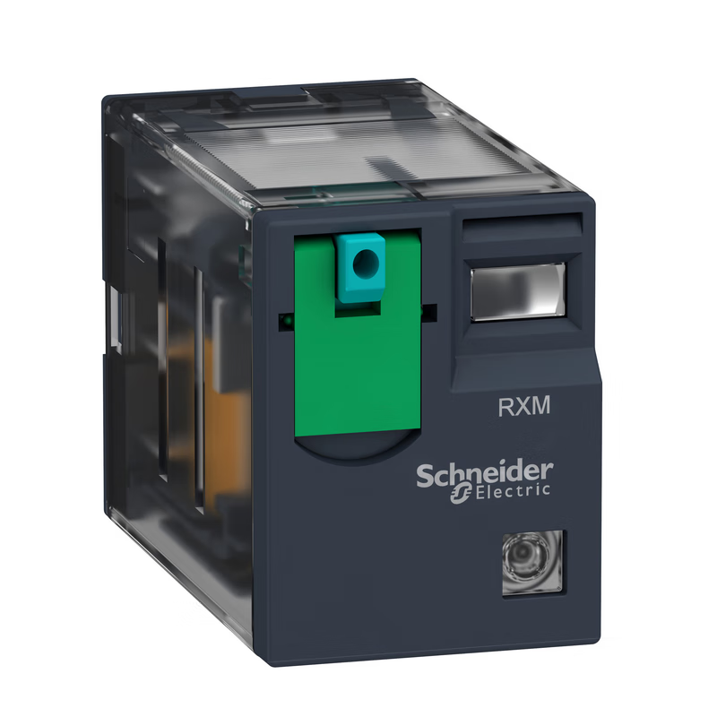 Schneider Electric plug-in intermediate relay, 2CO, 10A, with indicator light, 24VDC; RXM2CB2BD