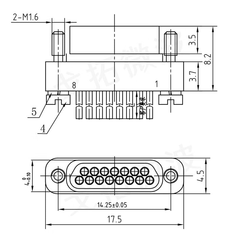 Goto Microwave Micro Rectangular Connector Assembly J30JB-15TJL(L250) 15-pin Aviation Plug with Cable