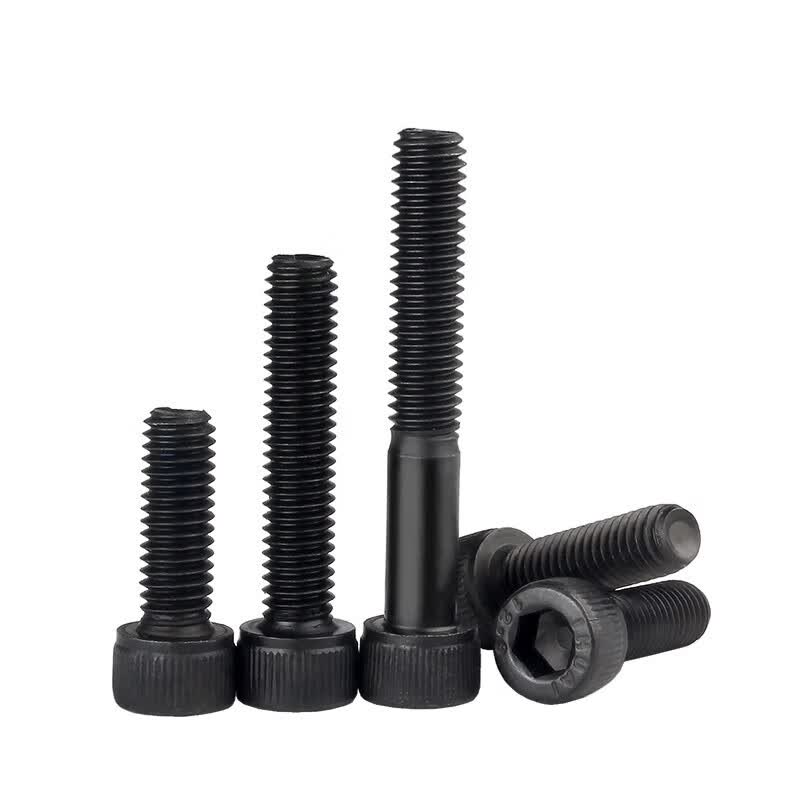 Bocai 12.9 grade high strength cup head hex screw, cylindrical head screw, black extended bolt, M8x10 (100 pieces/pack), full thread.