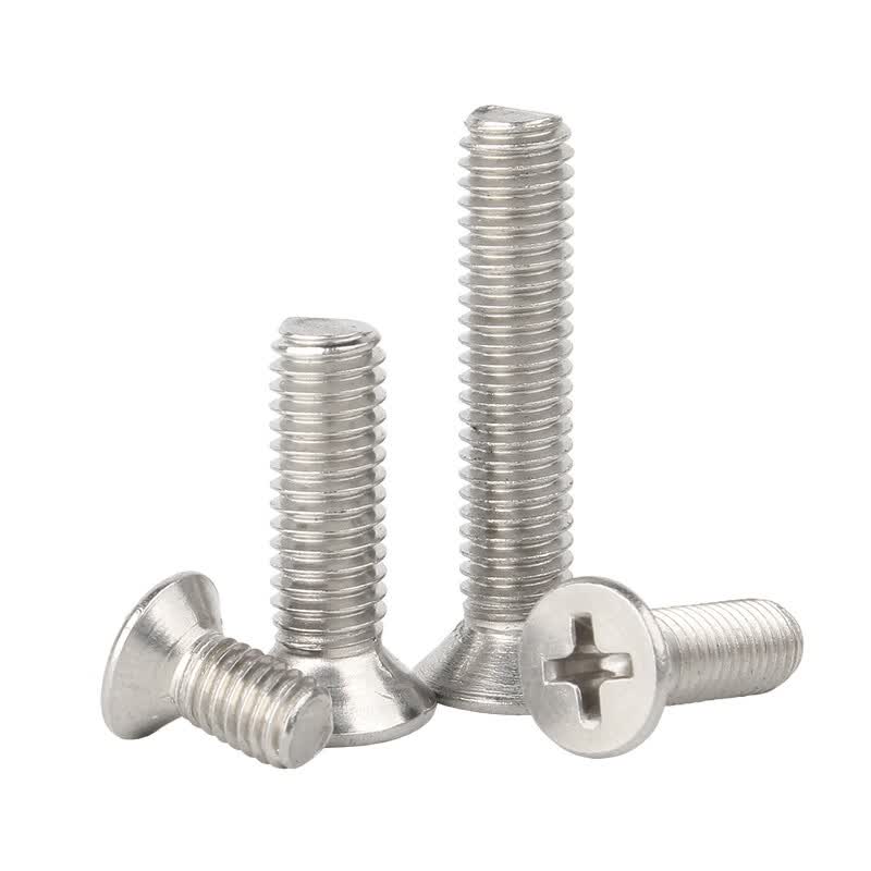 Bocai Phillips head countersunk screws, 304 stainless steel Phillips head countersunk screws, flat head bolts, machine screws, electronic small screws, M4x16 (200 pieces/pack)