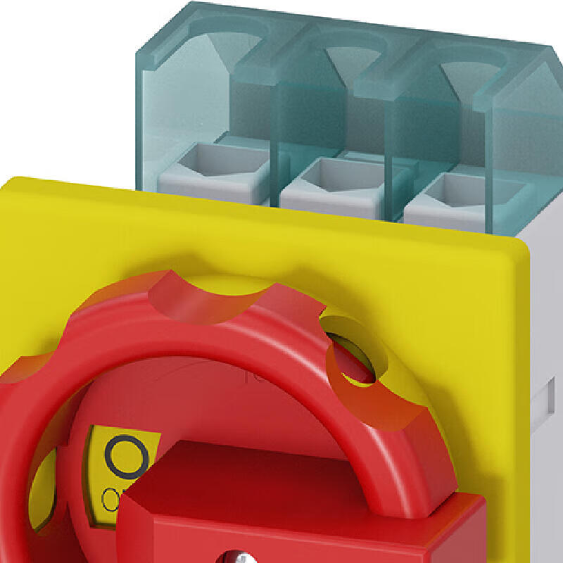 Siemens isolation switch 3LD, emergency shutdown switch, 3-pin, Iu: 32A, rated power/AC23A at 400V: 11.5kW, red/yellow, 4-hole fixed handle; 3LD22030TK53