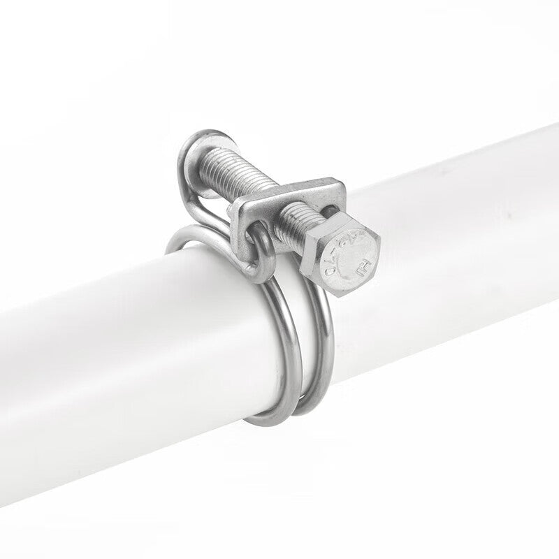 Peifan 201 Stainless Steel Double Wire Hose Clamps for Gas Pipes, Water Pipes, Steel Structure Rubber Hose Clamps