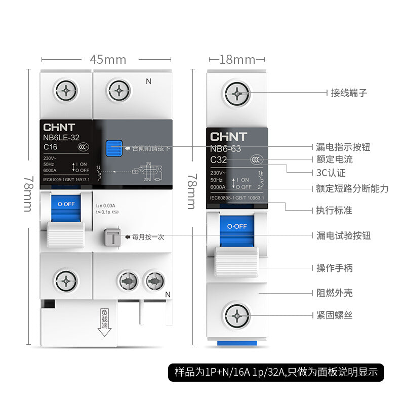 Chint NB6-63 Series 3P C25 Circuit Breaker (1 Piece)