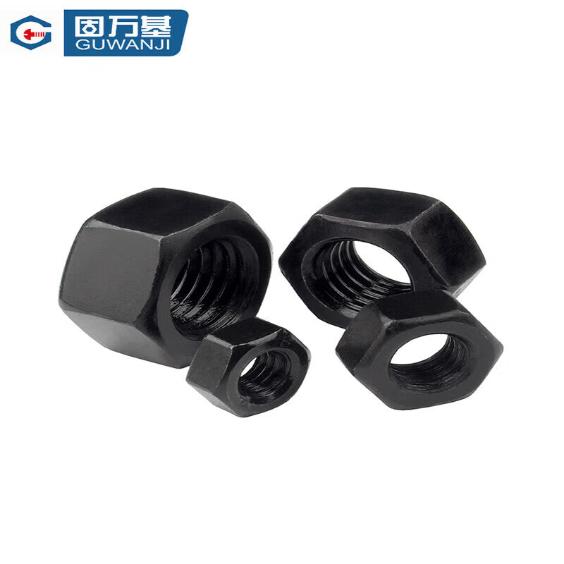 GUWANJI 12.9 grade carbon steel blackened hexagonal nuts, high strength hexagonal nuts, black bolt caps and nuts, M20 [10 pieces]